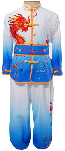 ranrann Enfant Garçon Costume Kung Fu Tenue Arts Martiaux Traditionnel Chinois Uniforme Tai Chi