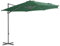 Homgoday Sombrilla voladiza con Poste de Acero Verde 250x250 cm Sombrilla voladiza Parasol Excentrico, Sombrilla de Jardín Protección UV