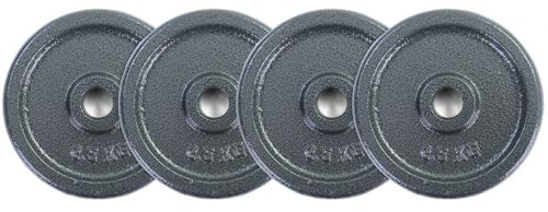 RAMROXX 10 kg Hantelscheiben Set 4x2,5 kg Gusseisen Hantel Gewicht versiegelt 25mm