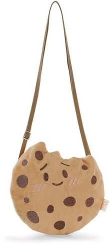 NICI Schultertasche für Kinder mymochi Cookie 22,5x22cm - beige - Modische Kawaii-Umhängetasche im niedlichen Plüsch-Design, süße Plüsch-Crossbody Bag - 61820