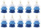QUARKZMAN 10 Stück Winzige Dreischichtige Quasten 1,6 Mini Taschenanhänger Böhmische Handgefertigte Quasten Schlüsselanhänger für DIY Projekte Schmuckherstellung (Weiß/Blau/Dunkelblau)