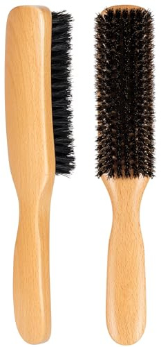 STYLEMATE Natürlichen Wildschweinborsten Haarbürste, Sleek Bun Bürste, Glättende und Stylische Bürste für Slick Back, Volumen & Pflege – Für feines Haar bei Frauen, Männern & Kindern