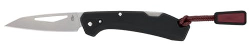 Gerber Couteau de poche avec cordon, LST Mini, lame en acier inoxydable 440A Wharncliffe, manche en nylon renforcé de fibres de verre, longueur de lame : 4,8 cm, noir, 1074528