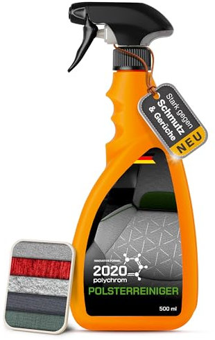 Polsterreiniger Spray 500ml für Autositze, Sofa, Couch & Matratze – Textilreiniger & Fleckenentferner – Möbelstoffe & Autopolsterreiniger – Schaum oder Sprühfunktion – Made in Germany