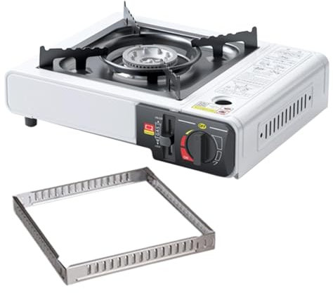Tuxuseo Portable Cassette Stove | Outdoor Cooking Burner | Windproof Flame Design | Precise Heat Control - Ideal para actividades al aire libre como camping o senderismo