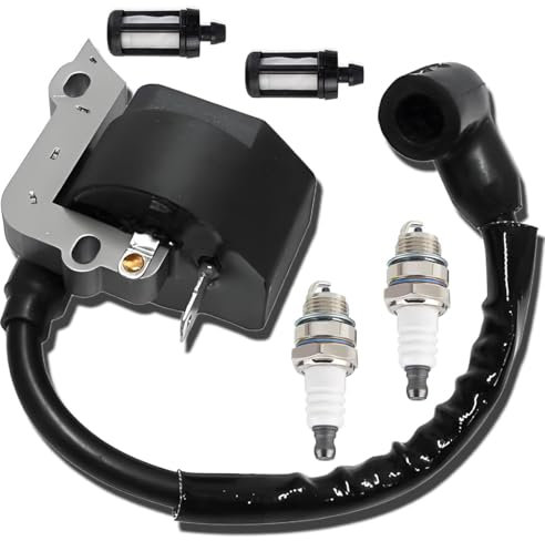 Qiuwanzia FS38 FS55 Ignition Coil for STIHL FS45 FS55R HS45 FS46 FC55 HL45 KM55 KM55C HL45 HS45 String Trimmer Brushcutter Hedge Trimmer 4140 400 1307, 4140 400 1300 with BPMR7A Spark Plug