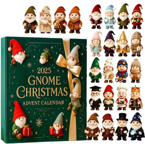 dewdat Weihnachts Advent Spielzeug 2025,Dekorativer 2D-Acryl-Weihnachtsanhänger - 24 Tage Wichtel-Ornament Countdown-Kalender | Für Frauen Mädchen Jugendliche Teenager Ehemann Ehefrau Sohn Tochter