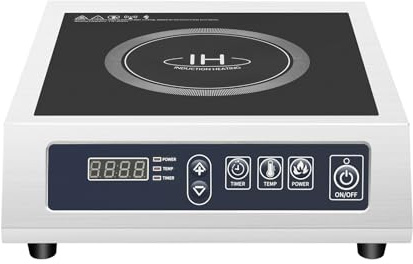 awolsrgiop Professional Plaque à Induction, 3500W Cuisinière à Induction, avec Bobine en Cuivre & LED, Minuterie 24h, 11 Niveaux, Capacité 75kg, pour Restaurant, Hôtel et Cuisine Commerciale