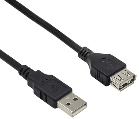 CABLEPELADO Cable Alargador USB 2.0, Cable Extensor USB Tipo A Macho a Hembra, Velocidad hasta 480 Mbit/s, Impresora,Ratón,Teclado,Pendrive,Mando de PS, Disco Externo, PC, Negro, 1 Metro