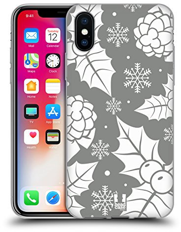 Head Case Designs Ornamente Silber Urlaub Kollektion Soft Gel Handyhülle Hülle kompatibel mit Apple iPhone X/iPhone XS