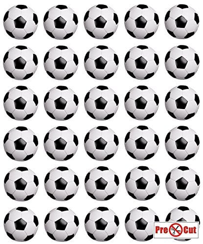 30 x Pre Cut Football Cake, Cupcake Toppers/Decorations Edible Premium Wafer Paper
