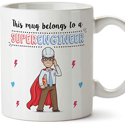 MUGFFINS Engineer Mug - Super Engineer - Funny Engineering Gift/Present - Tea/Coffee Ceramic Cup 11oz
