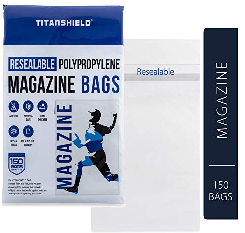 TitanShield Resealable Magazine Bags 8-3/4 X 11-1/8 with 1-1/2 Flap. (150-Count)