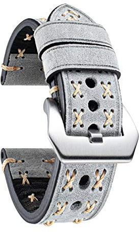 BINLUN Lederarmband Uhrenarmband 20mm 22mm 24mm 26mm Uhrenarmbänder für Herren Damen Smartwatch Armband 20mm 22mm 24mm X-Form Uhrband Schnellverschluss Ersatzarmbänder Boho Handgefertigt Watch Armband