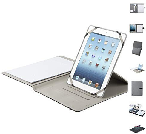 ANTEVIA - Conférencier A4 avec support tablette + Bloc note| PLUS DE 30 MODÈLES | Matière: PU Similicuir | Fermeture: Bracelet élastique | Porte-document (Bonza)