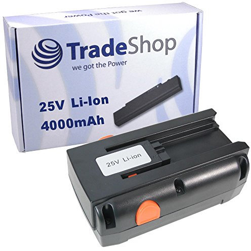 Trade-Shop Premium Li-Ion Akku 25V / 4000mAh kompatibel mit Gardena 04025-20, 8838, 4025-20, Spindelmäher 380LI 380C 380EC