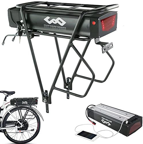 (2-7 Days Delivery) Ebike Battery 48V 20AH Rear Rack Battery with Taillight, Fat Tire Mountain Bicycle Lithium lon Batteries Pack with Luggage Hanger and Charger for 250W 350W 500W 750W 1000W Motor