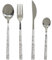 HOME DECO FACTORY Home Deco Factory KA5990 Ménagère 16 couverts Couteaux Fourchettes Cuillères à soupe et Cuillères à café Métal acier inoxydable Effet marbre Gris et blanc H24,5 x 5 x 16,5 cm