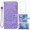 Phone Case for Samsung Galaxy J5 Pro 2017 J530 Wallet Cases with Tempered Glass Screen Protector Leather Slim Flip Cover Card Holder Stand Cell Accessories Gaxaly J5pro SM J530F J530G Women Purple