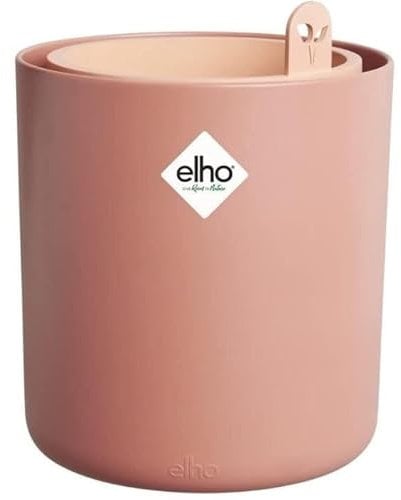 elho Bouncy Basil 16 Blumentopf - Basilikum Topf mit Außentopf - 100% recyceltem Plastik - Ø 16.5 x H 21.0 cm - Braun/Toffee Terra
