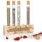 Tuuters Reagenzglashalter - Herbs and Spices - aus Holz mit 5x Reagenzglas als Gewürzregal, Vase