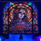 Dixutzi Blacklight Skull Tapisserie Wandbehang, UV-reaktiver Skelett-Wandteppich für Schlafzimmer, ästhetisch, Schwarzlicht-Poster für leuchtende Party-Hintergrund, Hippie-Dekor, Wohnzimmer (150 x 130