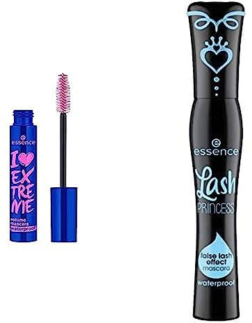 essence I LOVE EXTREME volume mascara waterproof (12ml) + Lash PRINCESS false lash effect mascara waterproof (12ml) -Bundle