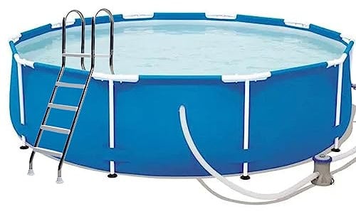 AIBOTY Schwimmbadleiter oberirdisch, 133cm Poolleiter, 500 lb Poolleiter, Leiter 500 lb Kapazität, oberirdische Poolleitertreppe, Metall-Poolleiter, 4-stufige Leiter mit Handläufen
