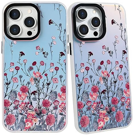 SharkProten Hülle für iPhone X/iPhone XS/iPhone 10 Handyhülle mit Holografischem Laser Bling Kawaii Muster TPU PC Stoßfest Kratzfest Bumper Handyhülle für Frauen Mädchen Weiblich 4.7 Inch