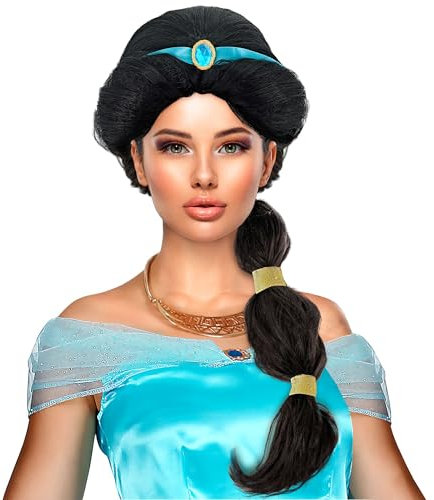 W WIDMANN MILANO Party Fashion - Perücke arabische Prinzessin, schwarz, Kunsthaar, Langhaarperücke, Märchen