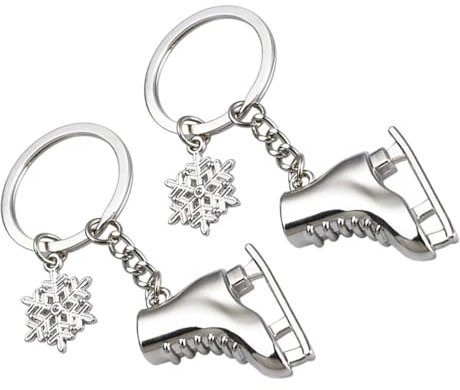 EXCEART 2 Stück Schuh-Schlüsselanhänger Strass-Schmuck Natacion Accesorios Edelstahl-Schlüsselanhänger Auto-Anhänger Schlüsselanhänger Schlittschuh-Stiefel-Schlüsselanhänger