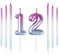 Mciskin 12th Birthday Number Kerzen Dekorationen Bunte 12 Kerze mit Rosa Lila Lange Kerzen Kuchen Kerzen Kuchen Topper Dekorationen für Jungen Mädchen Männer Frauen Geburtstagsfeier Hochzeit Jubiläum