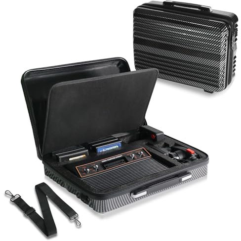 Intecgaming Tragetasche für Atari 2600 Plus, Aufbewahrungstasche mit großer Kapazität, geeignet für Atari 2600+ Konsole, Joystick-Controller, Paddel-Controller, Patronen und Zubehör.