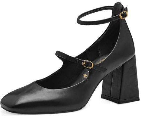 Tamaris Damen Pumps Blockabsatz Vegan; Black MATT, EU 39