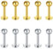 Briana Williams 10er Edelstahl Lippenpiercing Silber Gold 6mm Stecker mit Kugel Ohr Tragus Labret Helix Piercing Schmuck
