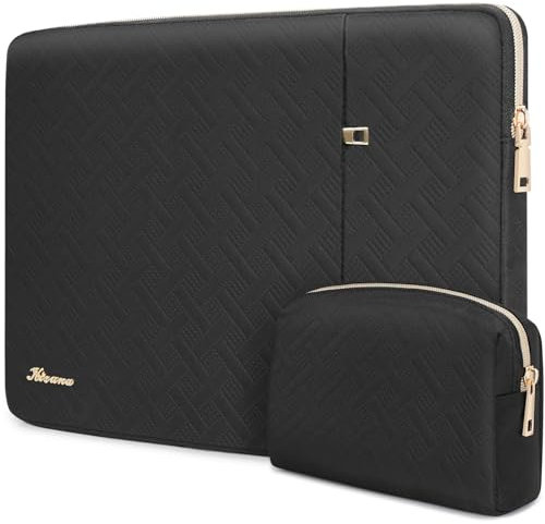 KIZUNA 14 inch Laptop Sleeve Case With Accessory Bag for MacBook Air 15 M2 2023/14 Lenovo Flex 14/IdeaPad Flex 5/15.4 MacBook Pro/14 HP EliteBook 840 G5/Dell Latitude 7490 5490/HP Pro 14 G3,Black