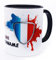 Frankreich Tasse mit Namen personalisiert France Wappen französische Flagge Fahne Fanartikel Spruch Produkt 2025 Becher Geschenk Mann Frau Geburtstag Fussball Français produit Produkte Keramik 330 ml