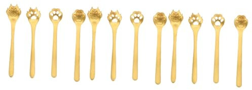 TOPBATHY 12 Cucharas De Café Expreso Cuchara De Garra De Gato Cuchara Para Condimentar Cuchara Demitasse Cuchara Para Cuchara De Café Hueca Cuchara De Coofee Cuchara Para