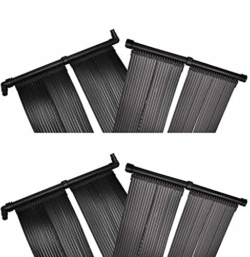 Gecheer Solar Pool Heater Panel Pool Spa Accessory Backyard Garden Lightweight Heating System Above-Ground Swimming Pond Solar Heater 4 pcs 80x620 cm Pool Heaters