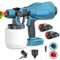 Akku Farbsprühsystem,kompatibel mit Makita 18V Akkus, Elektro Lackierpistole mit 2 Düsen, 3 Spritzmuster,1000ml farbsprühgerät, zum Streichen Gartenzaun (2x3000mAh Akku und Ladegerät)