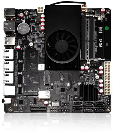 MNBOXCONET NAS Motherboard J6413 Processor Low Power, 16GB RAM 128GB SSD, UHD Graphics, Firewall Mini-ITX NAS Board, 2 x i226V 2.5GbE LAN, Dual M.2 2280 NVMe Slot, USB3.0