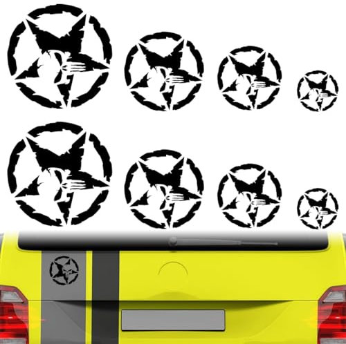 AEIOPRS 2 Pcs Autoaufkleber Totenschädel Aufkleber Set Motorrad Totenkopf Rund Skull Sticker Motocross Schädel Matt Schwarz