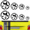 AEIOPRS 2 Pcs Autoaufkleber Totenschädel Aufkleber Set Motorrad Totenkopf Rund Skull Sticker Motocross Schädel Matt Schwarz