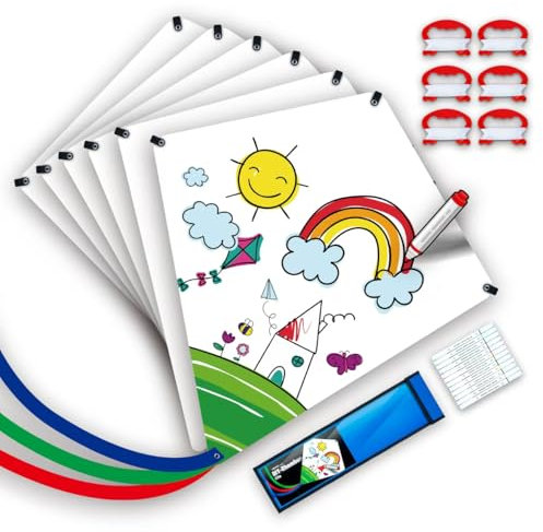 SGftre DIY Drachen Set – Drachen Für Kinder Selber Bemalen, Leicht Zu Fliegende Blank Flugdrachen Für Kinder & Erwachsene,Ideal Für Parteien & Outdoor-Aktivitäten Am Strand (inkl. Bürsten,6 Stück)