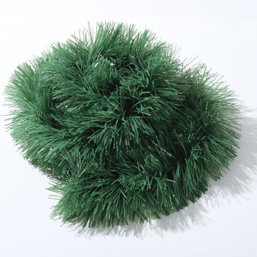 Weihnachtsdeko Tannengirlande 3m, 5m, 10m, 15m, Weihnachtsgirlande Tannengirlande Kunststoff, Tannengrün Tannenzweige Künstlich Annengirlanden, Treppe Balkon Fenster Kamin Deko (Grün, 10M)