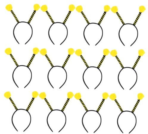TINEASUR 12stücke Teiliges Bienen Haarreif Mit Antennen Für Frauen Und Mädchen Leicht Und Bequem Für Halloween Kostüme Karneval Fotorequisiten