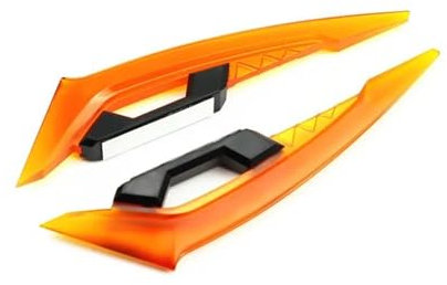 XNASU Upgrade Für Husqvarna 701 Supermoto 690 Frontverkleidung Flügel Seitenspoiler Aerodynamischer Flügel Dynamische Dekorative Aufkleber(Transparent Orange)