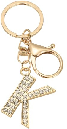 PATIKIL Initialen Charm Schlüsselanhänger Glitzer Strasssteine, Rhinestone Schlüsselanhänger A-Z Buchstaben Anhänger für Taschen Handtaschen Schlüssel Geldbörsen Schulranzen Rucksack