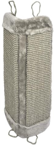 JACK AND VANILLA, Tavola da grattare Moderna per Gatti, Design Pulito, Materiali durevoli, Facile da Pulire, Ideale per Piccoli spazi, Dimensioni 24 x 24 x 48,5 cm, Colore Grigio, Modello tavola