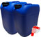 Lot de 2 Bidons Plastique Bleu 20 L litres avec Bouchon et Robinet Verseur - Résistant pour Liquides Alimentaires et Chimiques Poignée Ergonomique, Empilable, Réutilisable - Jerrican Jerry Can